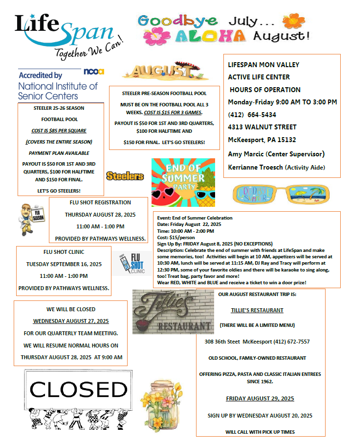 Mon Valley August 2025 Newsletter